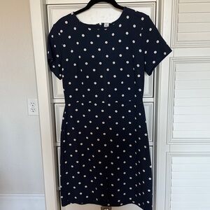 Old Navy Dark Blue Dress with White Dots